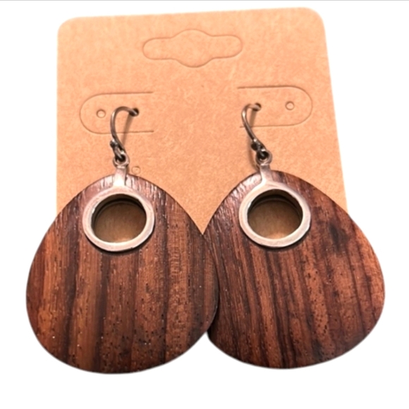 Silpada 925 Sterling Sonokeling Wood Dangle Earrings W1845